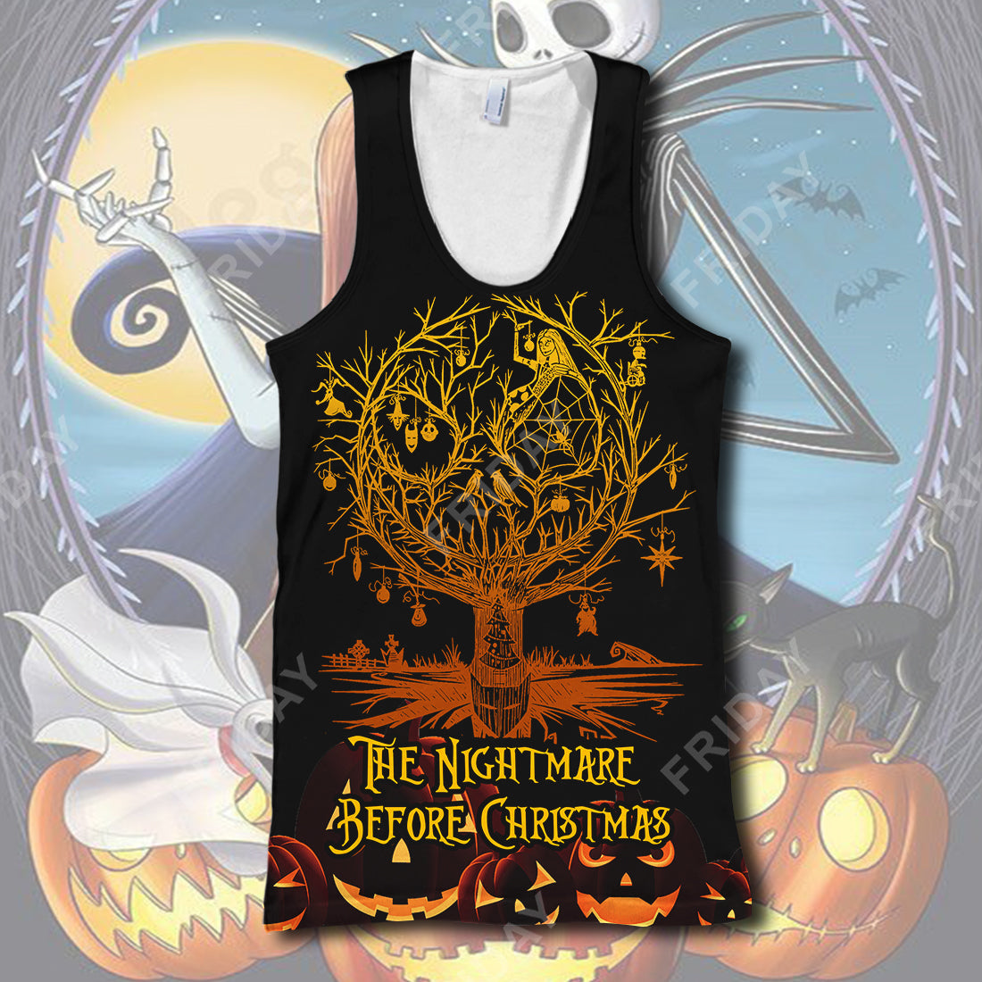 TNBC T-shirt Nightmare Halloween Tree Love T-shirt Cool Amazing DN TNBC Hoodie Sweater Tank 2024