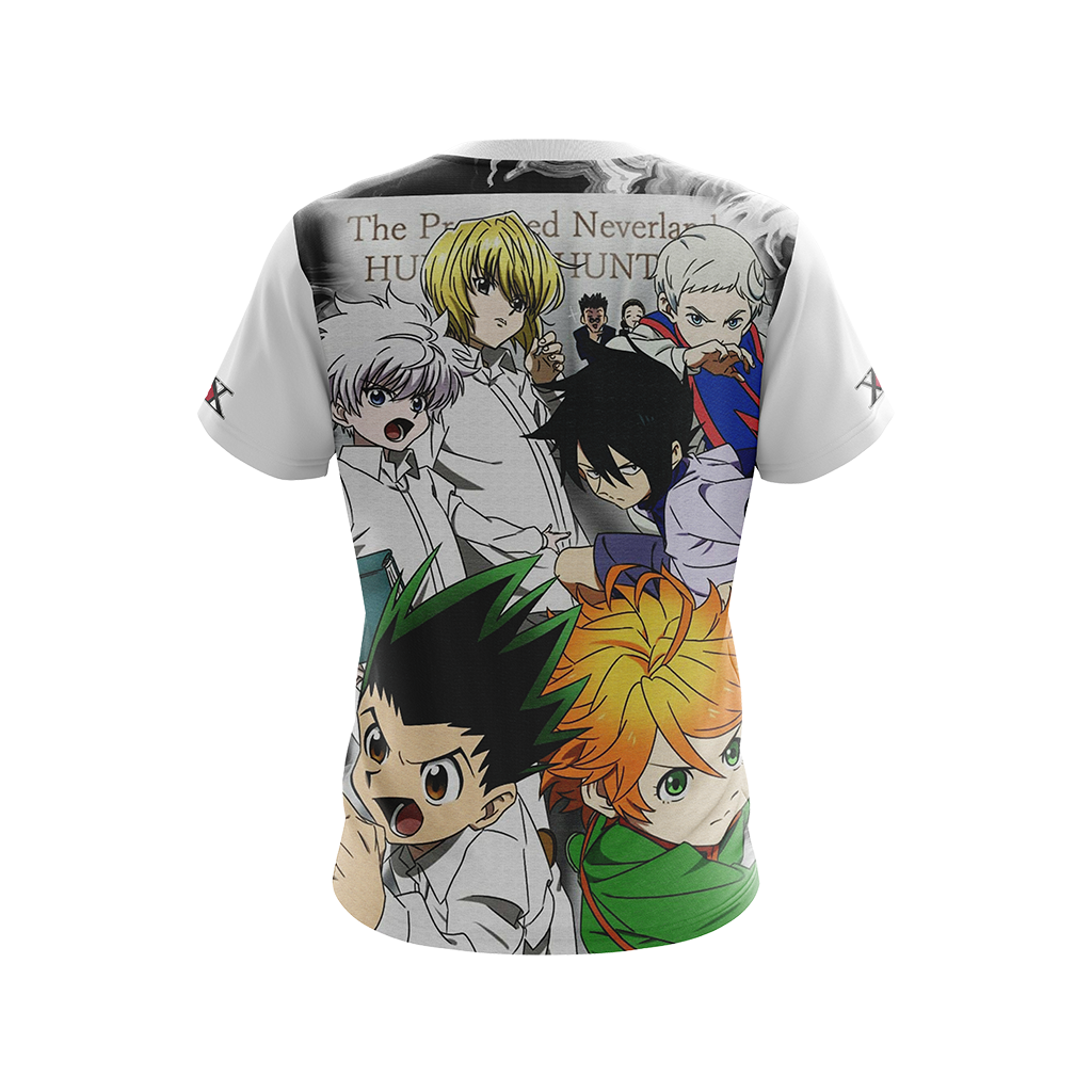 Hunter X Hunter Shirt The Promised Neverland Crossover Hunter X Hunter White Shirt Anime Shirt