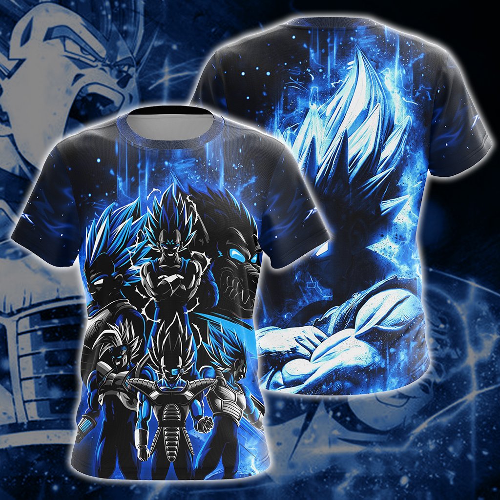Dragon Ball T-shirt Dragon Ball Vegeta Glowing Blue 3d T-shirt Dragon Ball Hoodie