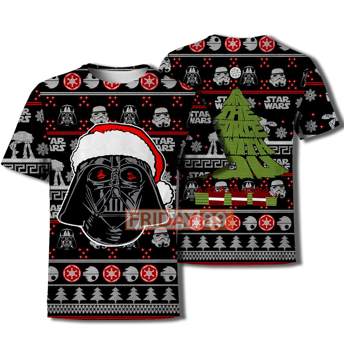 SW T-shirt May The Force Be With You Christmas Tree T-shirt High Quality SW Hoodie Sweater Tank 2024