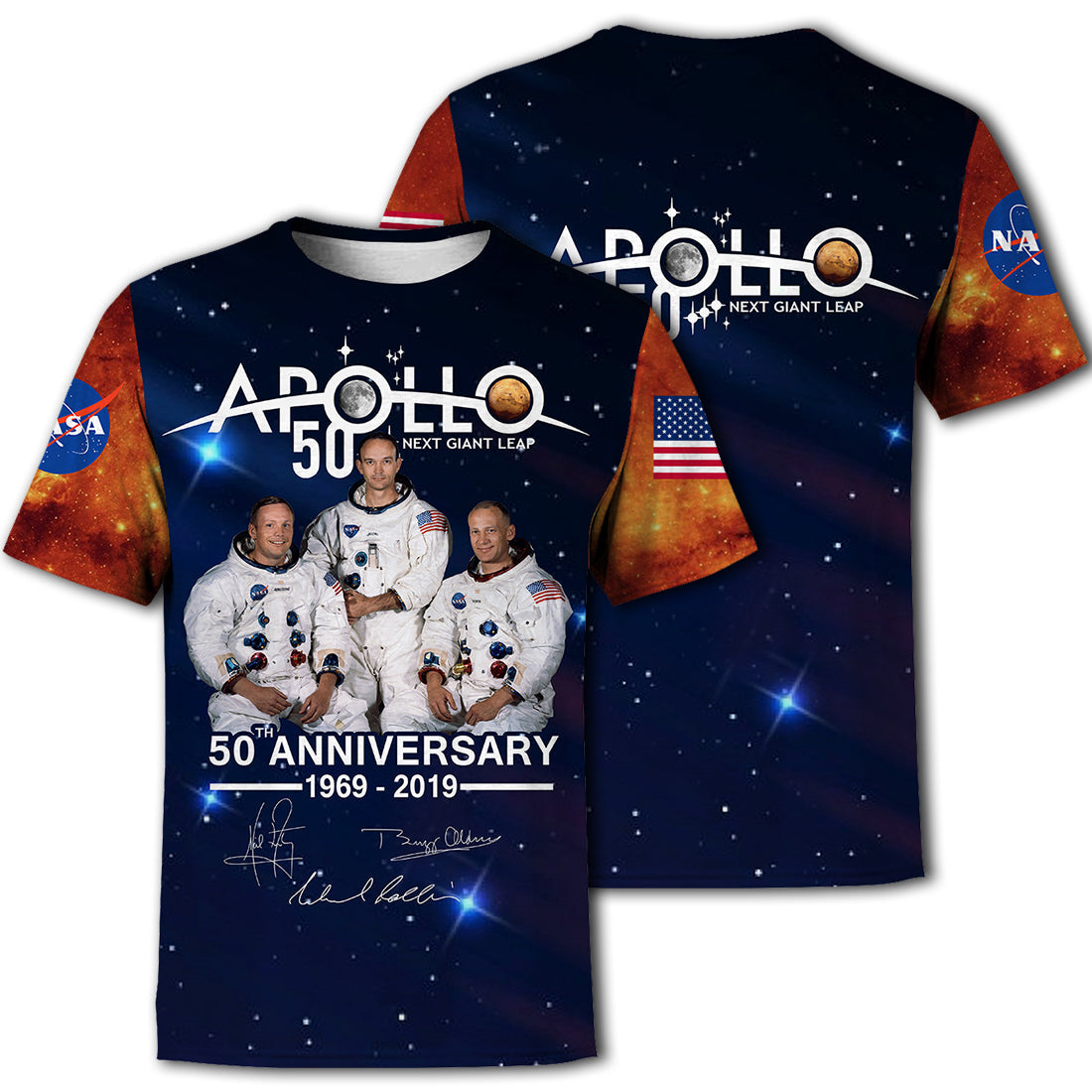 NASA T-shirt 50th Anniversary Apollo 11 T-shirt Awesome NASA Hoodie Sweater Tank 2024
