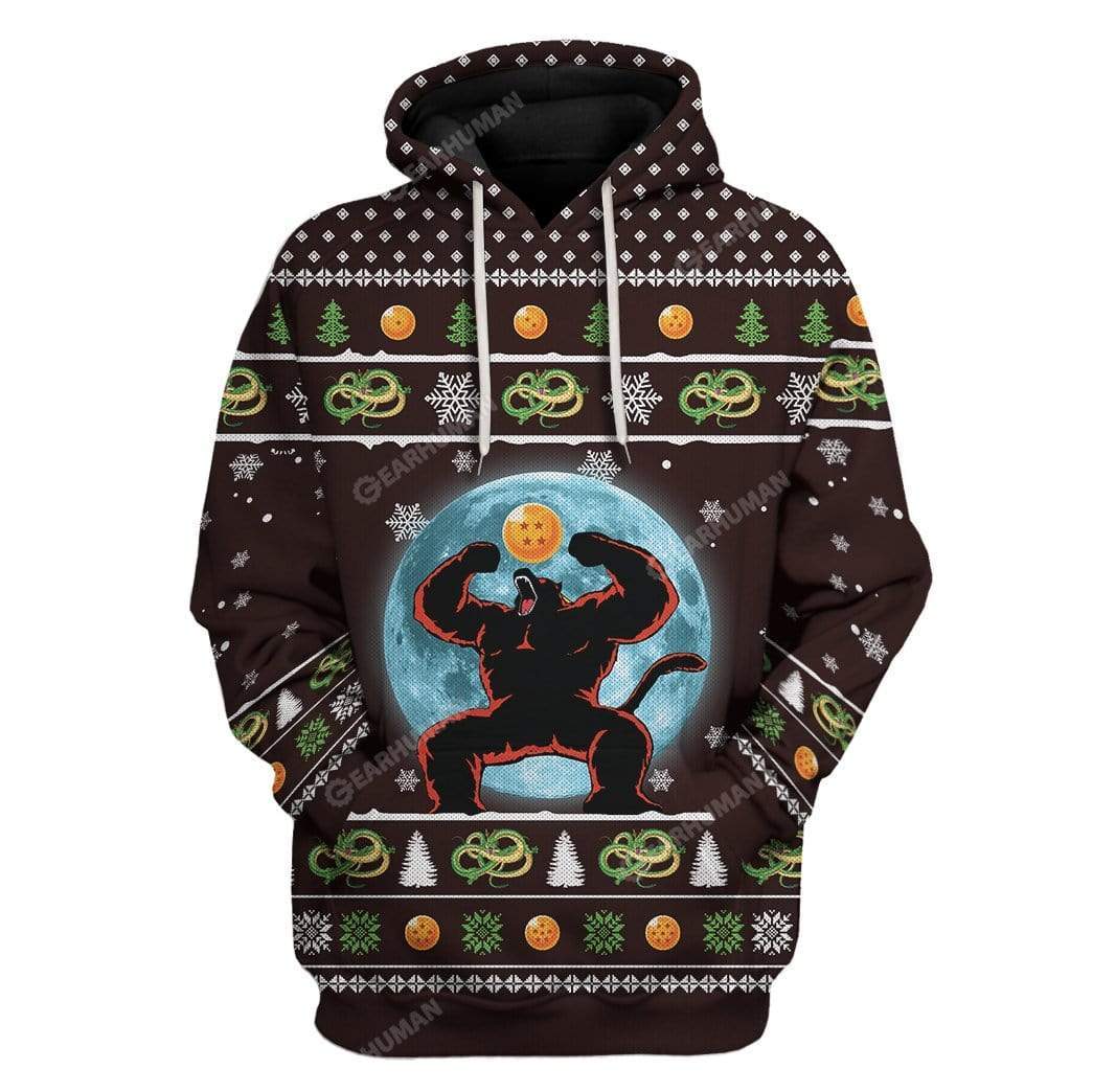 Dragon Ball Hoodie Goku T-shirt Great Monkey Tranformation Dragon Ball Pattern Brown T-shirt Hoodie Dragon Ball Z Fan Gift