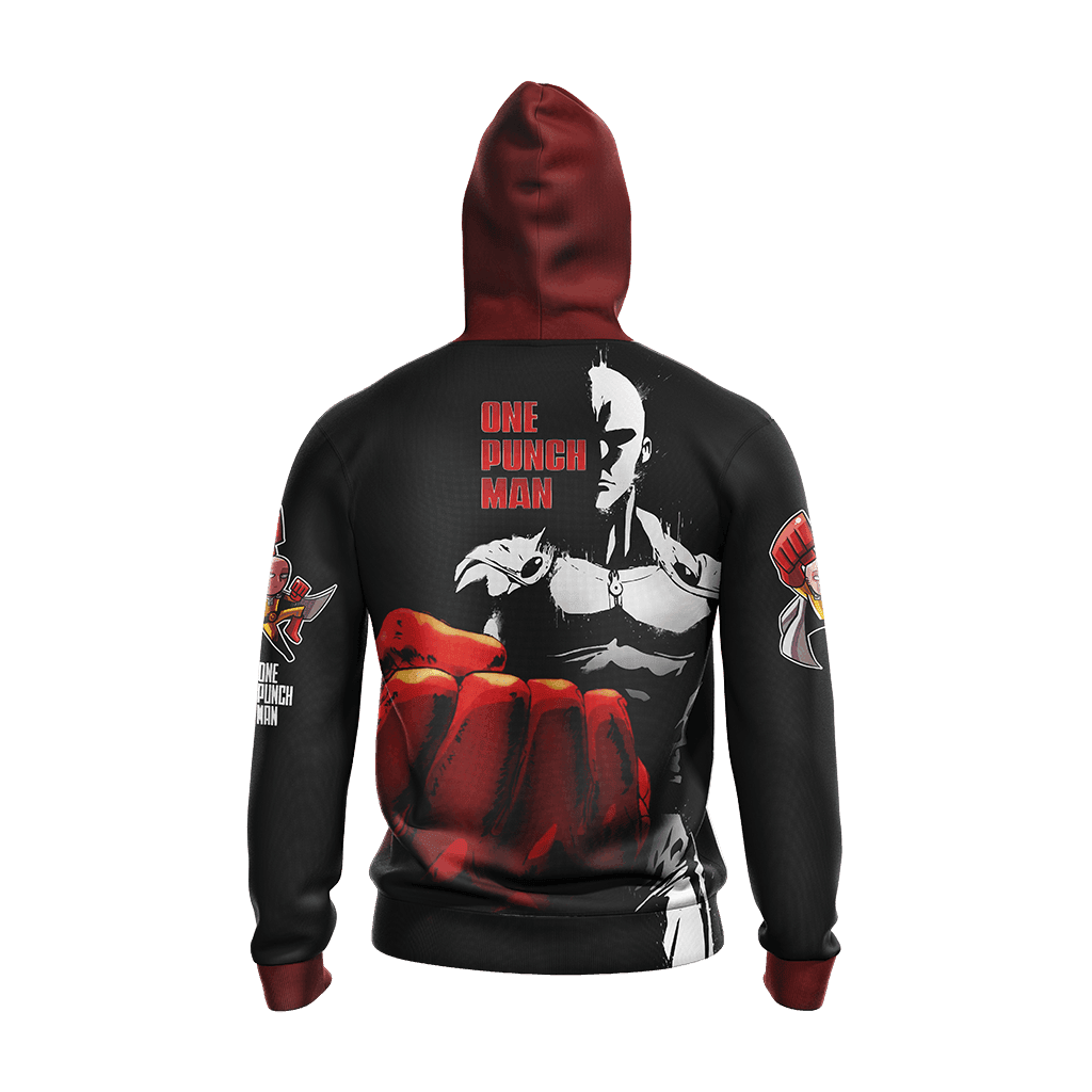 One Punch Man Hoodie Saitama One Punch Man Silhouette T-shirt Black Red Unisex