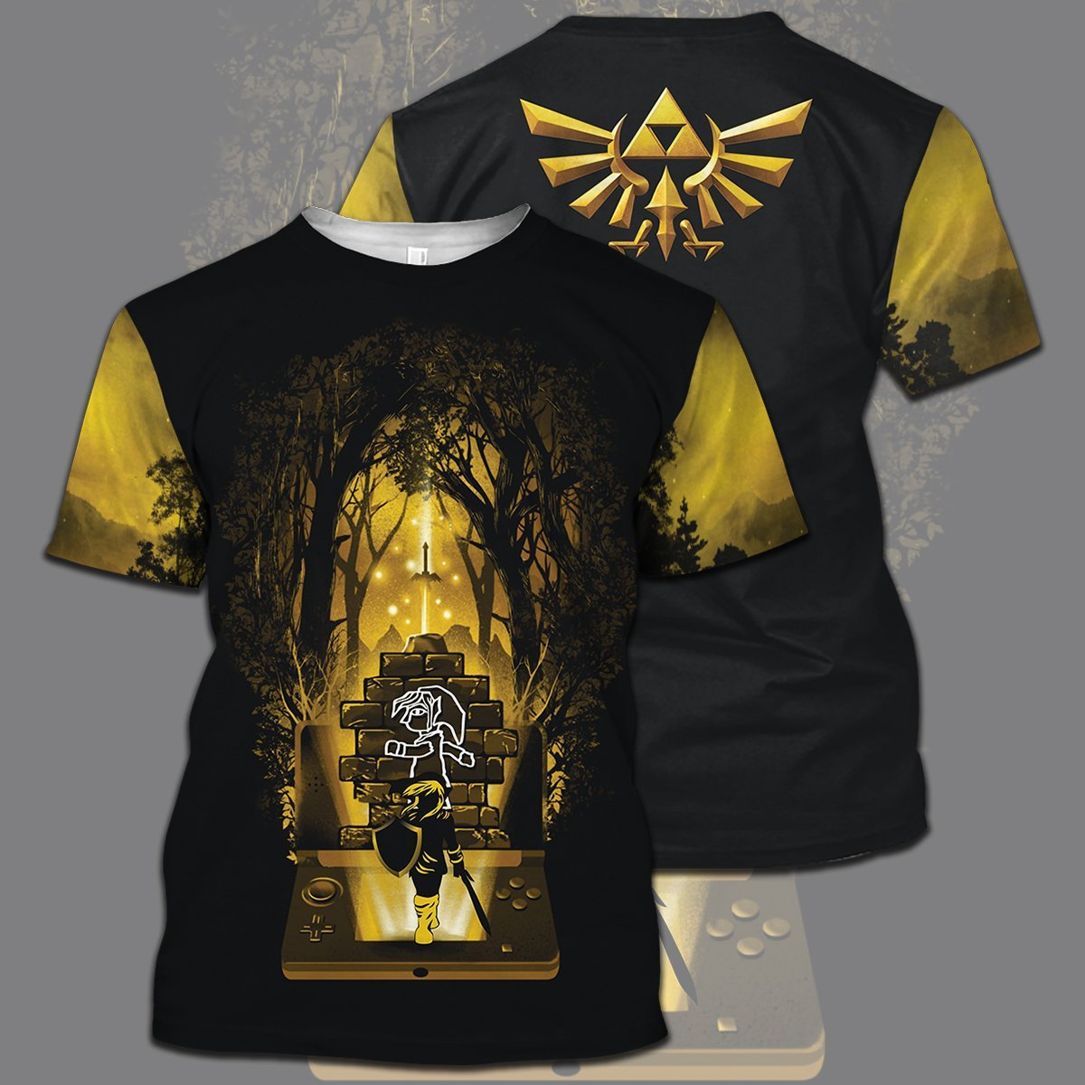 Legend Of Zelda Shirt Link Stone Wall Console Yellow T-shirt Legend Of Zelda Hoodie