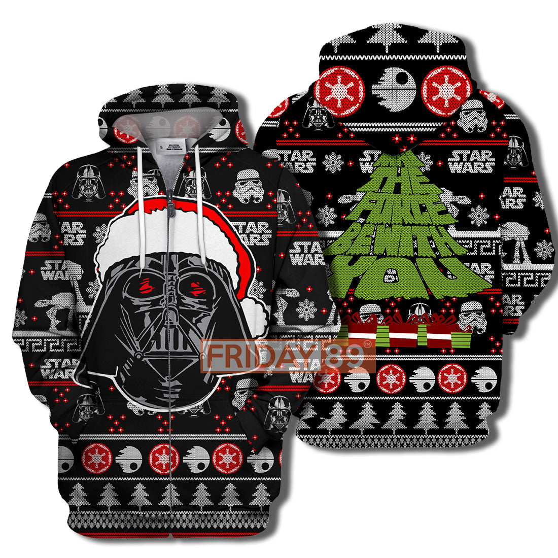 SW T-shirt May The Force Be With You Christmas Tree T-shirt High Quality SW Hoodie Sweater Tank 2025
