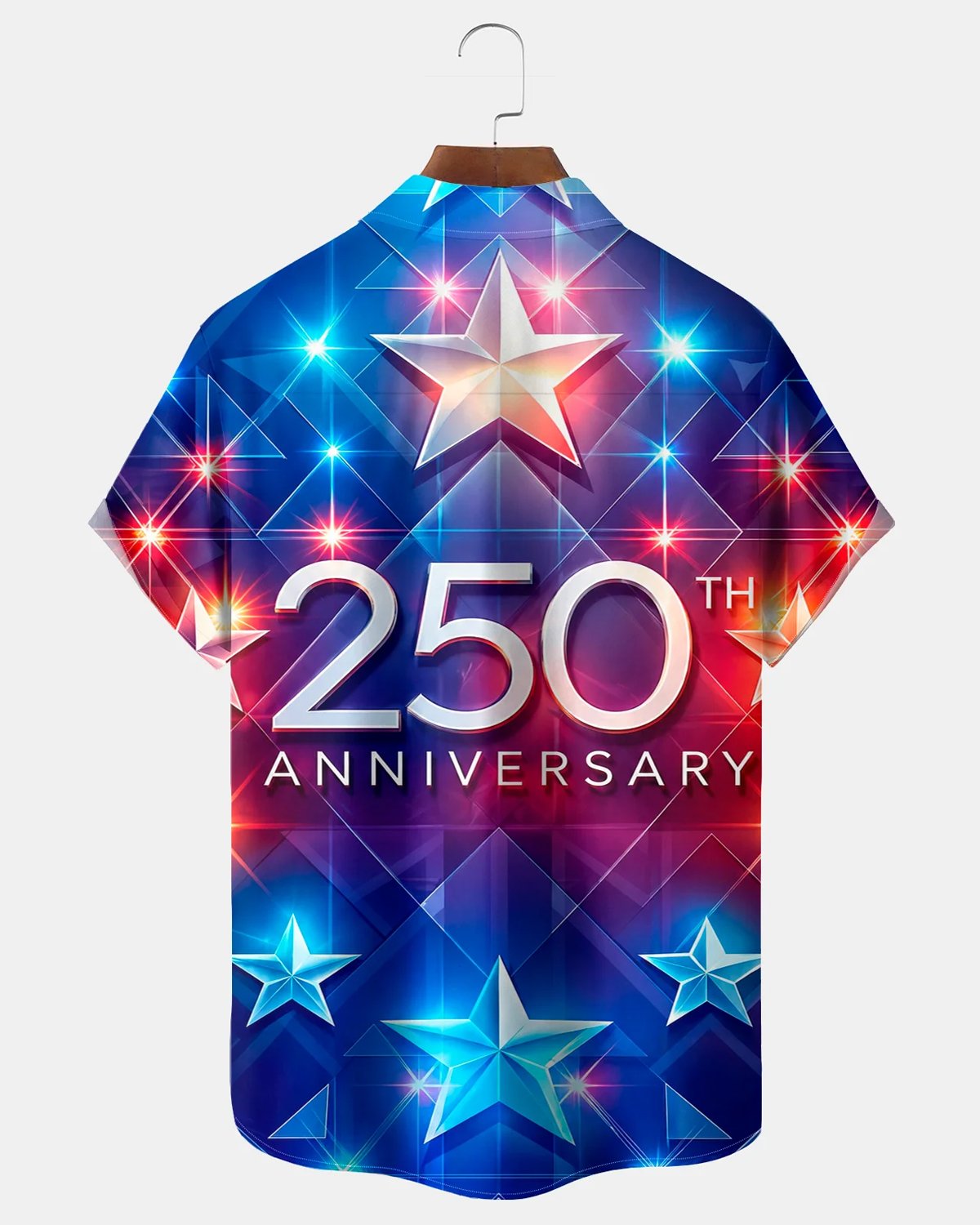Alohadaddy® Holiday 250th Anniversary of U.S. Independence Day Gradient Art Short-Sleeve Shirt