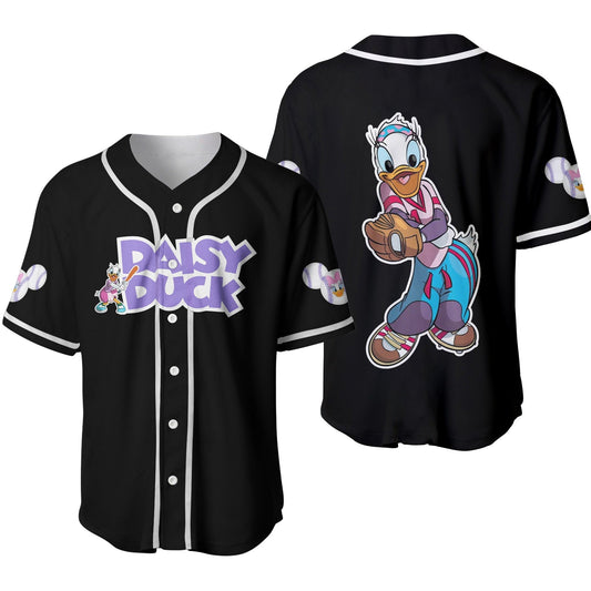 Disney Jersey Disney Daisy Duck As Pitcher Character Patterns Black Jersey Shirt Baseball Daisy Duck Baseball