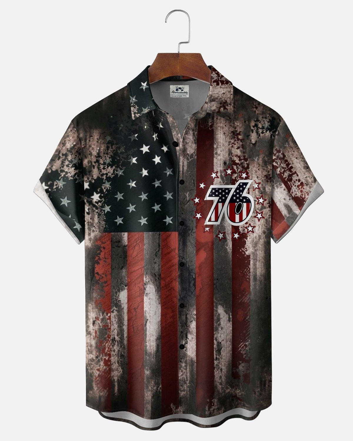 Alohadaddy® Independence Day Holiday Printed Pocket Short-Sleeve Shirt
