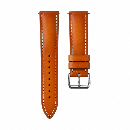 Tan Brown Patina Cowhide Leather Watch Strap — original product photo