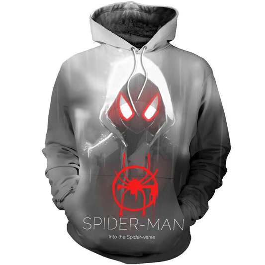 Spiderman Hoodie Marvel Spiderman Under The Rain T-Shirt White Gray Unisex - Trendy Gift For Men & Women