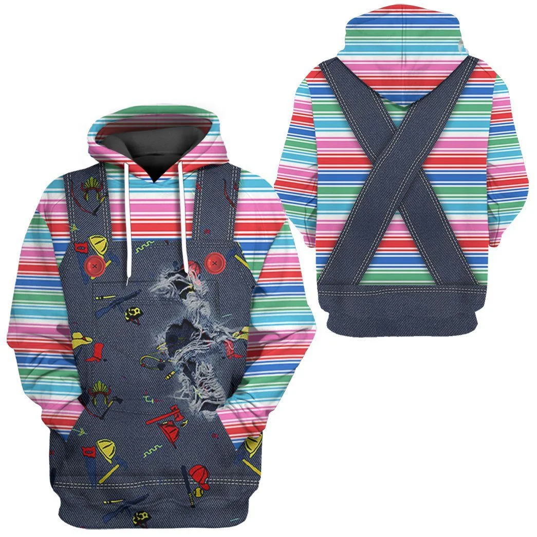 Chucky Costume Hoodie Halloween Chucky Costume T-Shirt Colorful Unisex Adults - Trendy Gift For Men & Women
