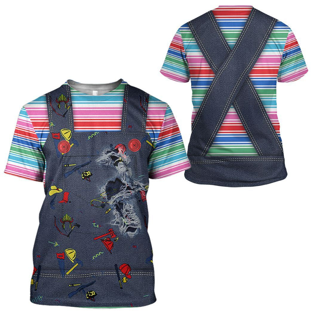 Chucky Costume Hoodie Halloween Chucky Costume T-Shirt Colorful Unisex Adults - Trendy Gift For Men & Women
