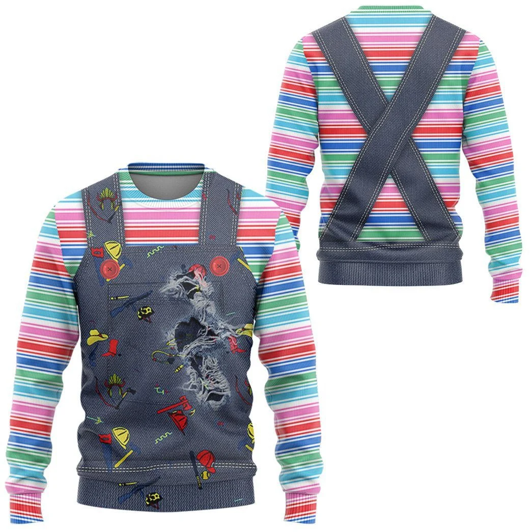 Chucky Costume Hoodie Halloween Chucky Costume T-Shirt Colorful Unisex Adults - Trendy Gift For Men & Women