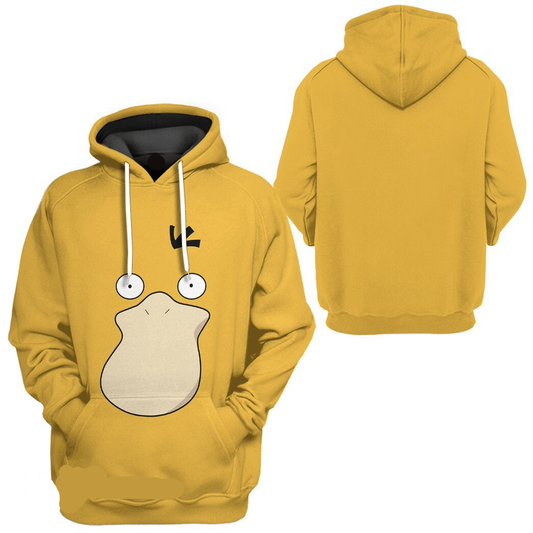 Pokemon Hoodie Psyduck Pokemon Cosplay T-Shirt Yellow Unisex Adults New Release - Trendy Gift For Men & Women