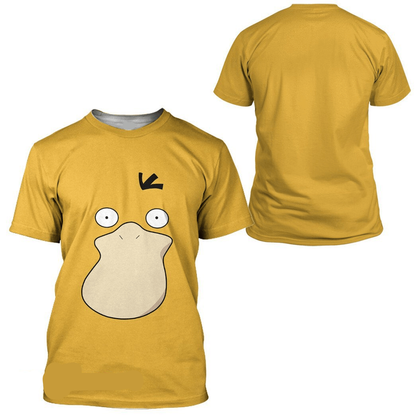 Pokemon Hoodie Psyduck Pokemon Cosplay T-Shirt Yellow Unisex Adults New Release - Trendy Gift For Men & Women