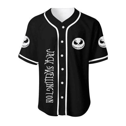 Tnbc Jersey Jack Skellington and Zero Graphic Black White Jersey Shirt Tnbc Baseball