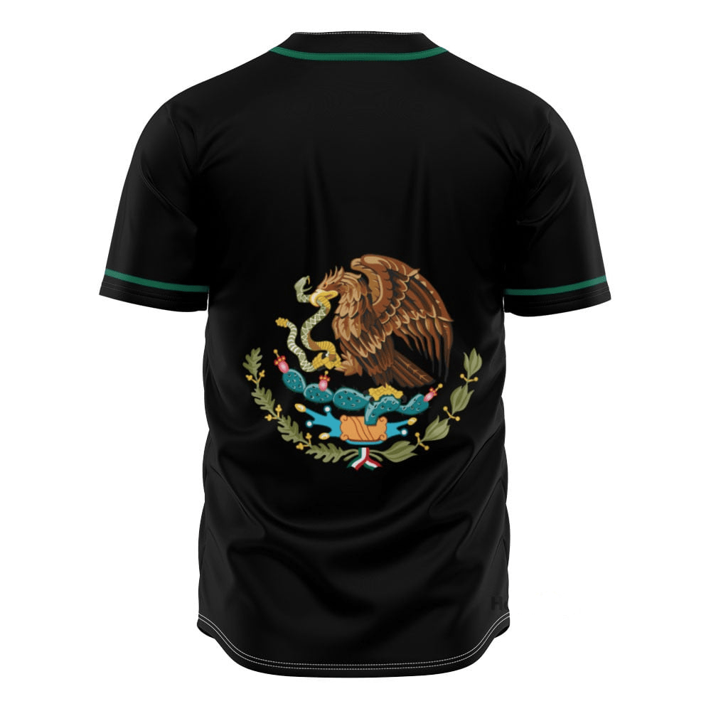 Mexican Baseball Jersey Proud Coat of Arms Mexico Jersey Shirt Black Unisex Adult New Release