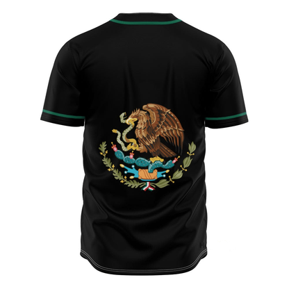 Mexican Baseball Jersey Proud Coat of Arms Mexico Jersey Shirt Black Unisex Adult New Release