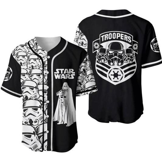 Star Wars Jersey Star Wars Trooper Army Graphic Black White Jersey Shirt Baseball for Men
