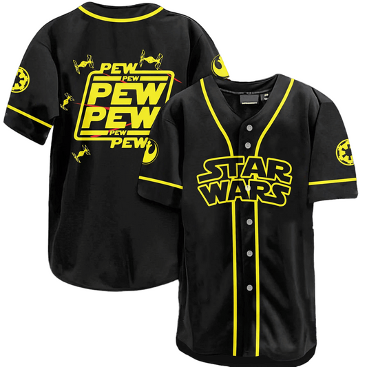 Star Wars Jersey Star Wars Pew Pew Black Yellow Jersey Shirt Baseball for Men