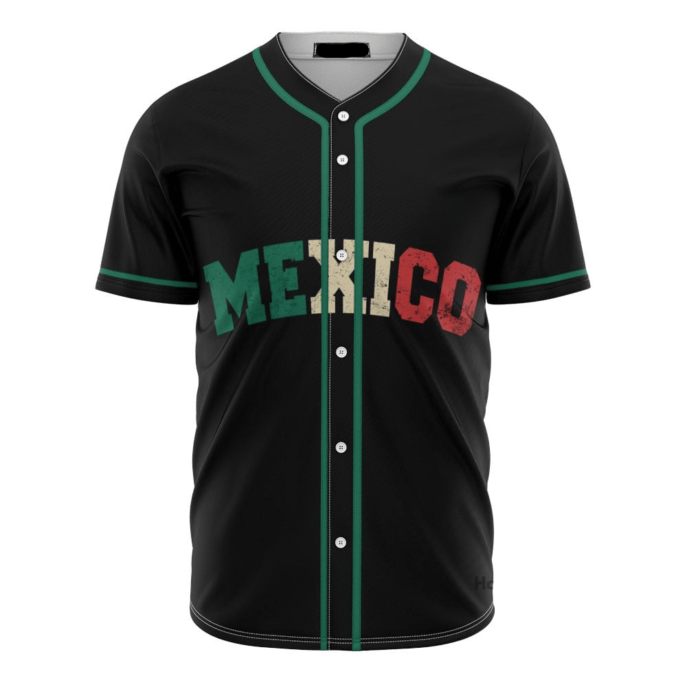 Mexican Baseball Jersey Proud Coat of Arms Mexico Jersey Shirt Black Unisex Adult New Release