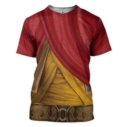  DN T-shirt Raya And The Last Dragon Shirt Raya Princess Suit Costume Red Yellow Hoodie DN Hoodie
