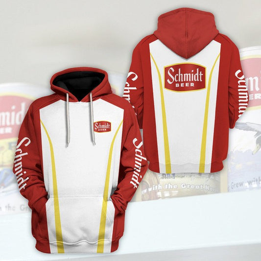 Beer Hoodie Schmidt Beer Red White Hoodie Amazing Beer - Cozy Hoodie For Cold Weather