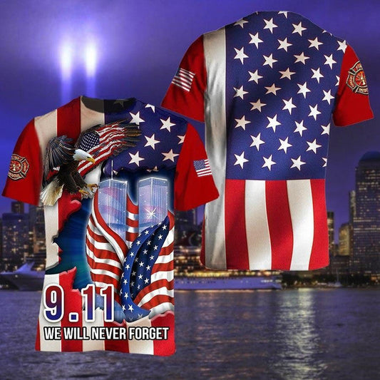 Patriot Day Shirt 11Th September We Will Never Forget American Flag Eagle Shirt September 11Th Shirt - Trendy Gift For Men & Women