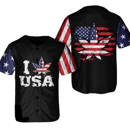 Independence Day Jersey American Flag I Love USA Independence Day Black Jersey Shirt for Men Women 04th of July Baseball