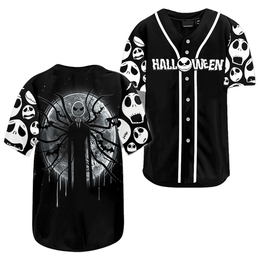 Tnbc Jersey Jack Skellington Slenderman Halloween Black Jersey Shirt Tnbc Baseball