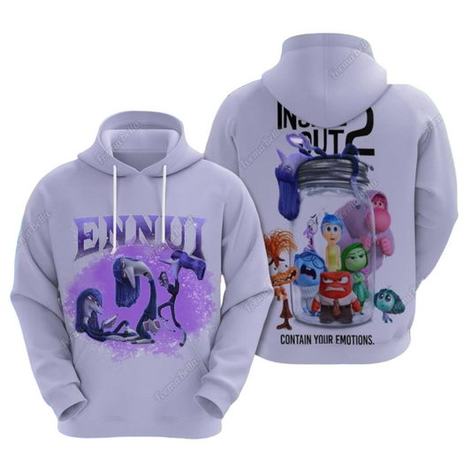 Inside Out Hoodie Ennui Inside Out Contain Your Emotion Hoodie Purple Unisex - Cozy Hoodie For Cold Weather