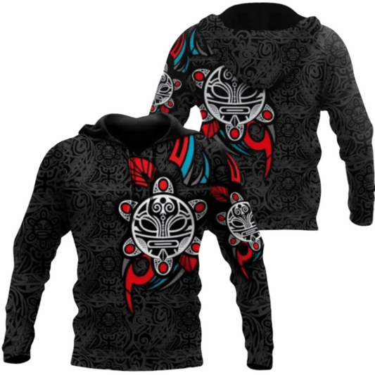Puerto Rico Hoodie Puerto Rico Sol Taino Pattern Hoodie Black Unisex - Cozy Hoodie For Cold Weather