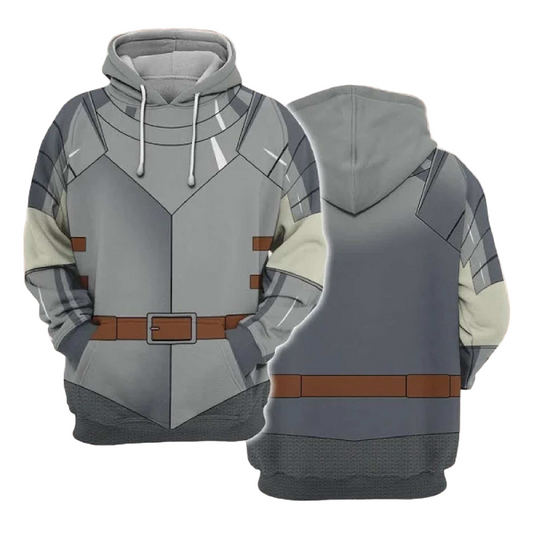 Delicious In Dungeon Hoodie Laios Touden Armor Costume Hoodie Gray Unisex - Cozy Hoodie For Cold Weather