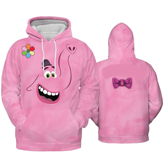 Inside Out Hoodie Inside Out Bing Bong Costume Hoodie Pink Unisex - Cozy Hoodie For Cold Weather