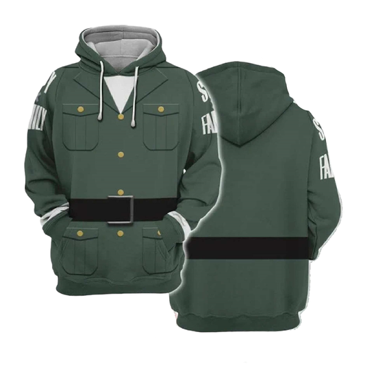 Spyxfamily Hoodie Spyxfamily Yuri Briar Suit Costume Hoodie Green Unisex - Cozy Hoodie For Cold Weather