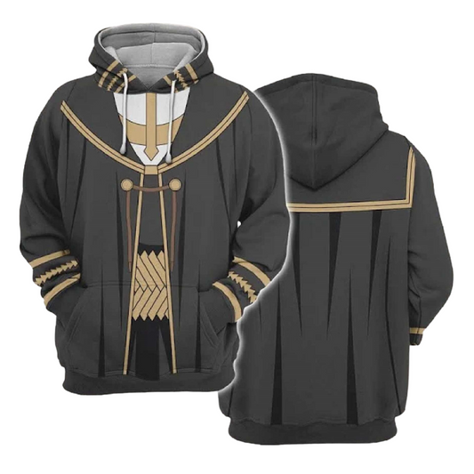 Frieren Beyond Journey’S End Hoodie Frieren Heiter Rash Suit Costume Hoodie Black Unisex - Cozy Hoodie For Cold Weather