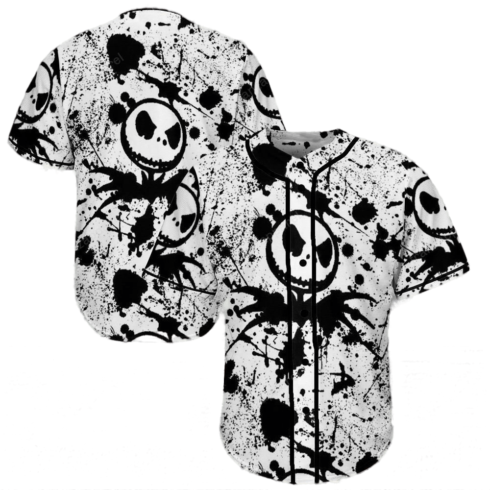 Tnbc Jersey Jack Skellington Splashing Watercolor White Jersey Shirt Tnbc Baseball