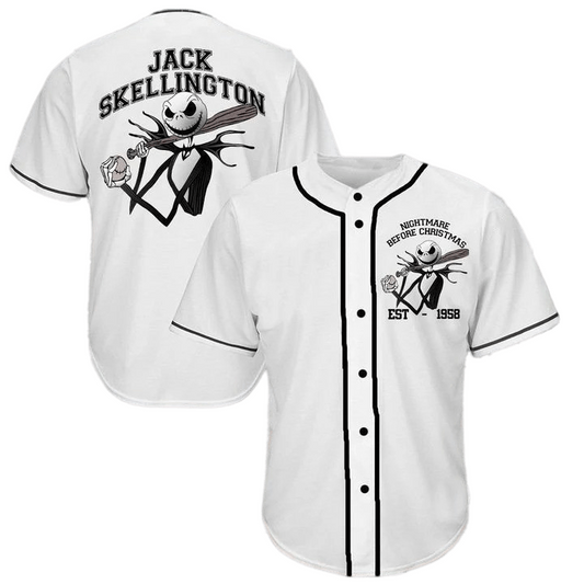 Tnbc Jersey Jack Skellington Hitter Player Est 1958 White Jersey Shirt Tnbc Baseball