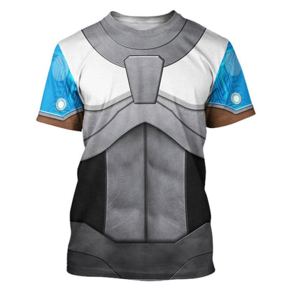 Teen Titan Hoodie Teen Titan Cyborg Cosplay Costume T-Shirt Blue Silver Unisex Adults New Release - Trendy Gift For Men & Women