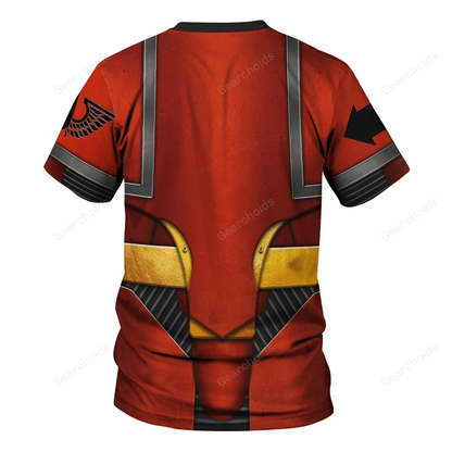 Pre-Heresy Blood Angels in Mark IV Maximus Power Armor - Costume Cosplay T-shirt CSWRH192