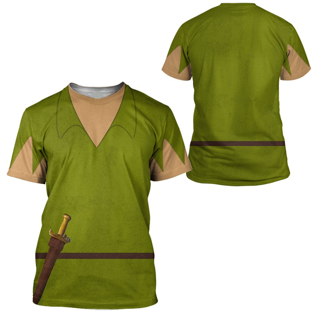 Disney Hoodie Peter Pan Costume T-Shirt Green Unisex Adults New Release - Trendy Gift For Men & Women