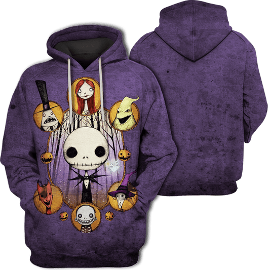  TNBC Shirt Characters Jack Sally Oogie Boogie Old Purple Hoodie TNBC Hoodie