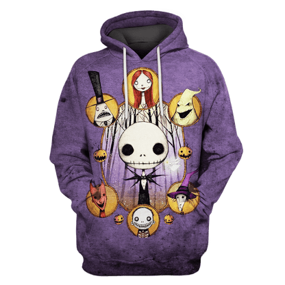  TNBC Shirt Characters Jack Sally Oogie Boogie Old Purple Hoodie TNBC Hoodie
