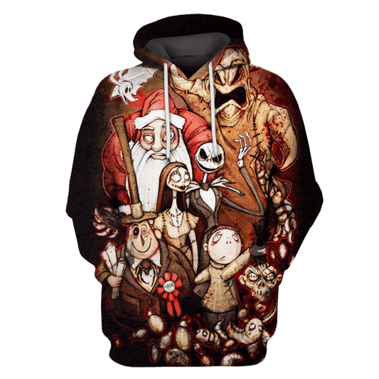  TNBC Shirt Characters Jack Sally Santa Claus Oogie Boogie Vintage Style Hoodie TNBC Hoodie