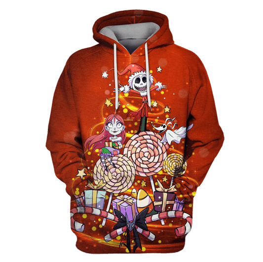  TNBC T-shirt Jack Skellington And Sally Celebrate Christmas Hoodie TNBC Hoodie