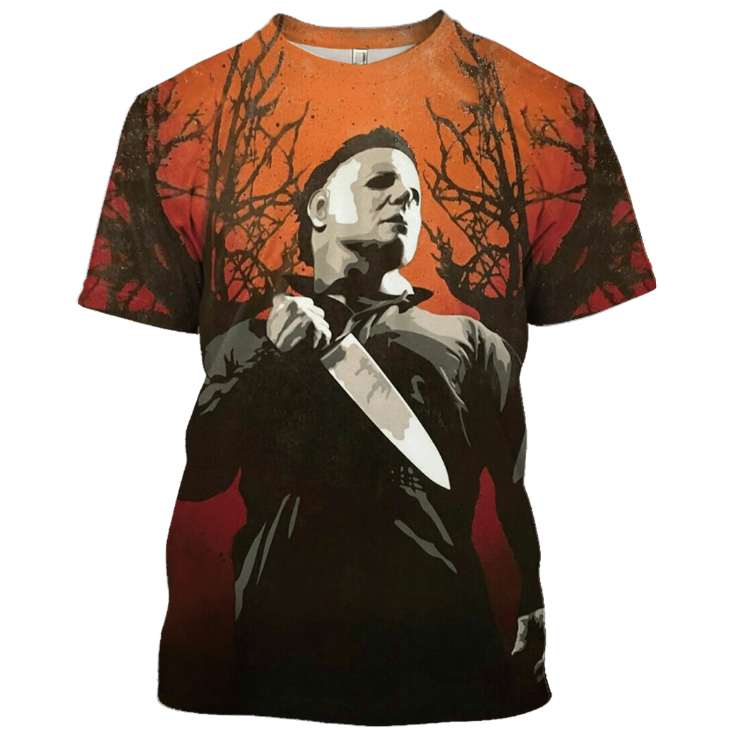 Halloween Shirt Michael Myers Shirt Michael Myers In The Wood Red Hoodie Michael Myers Hoodie