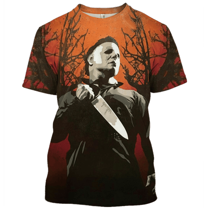 Halloween Shirt Michael Myers Shirt Michael Myers In The Wood Red Hoodie Michael Myers Hoodie