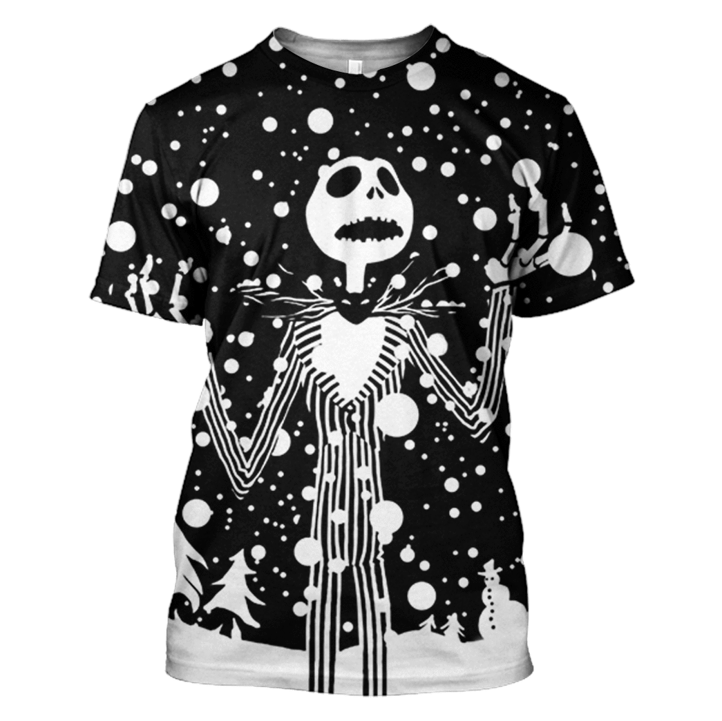 TNBC T-shirt Jack Skellington First Snow Black White Hoodie TNBC Hoodie