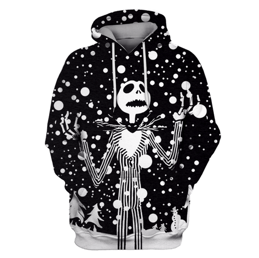  TNBC T-shirt Jack Skellington First Snow Black White Hoodie TNBC Hoodie