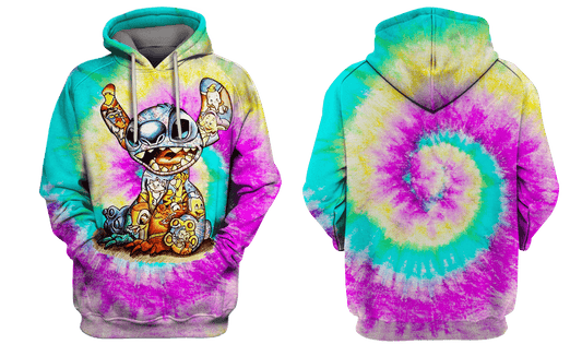  DN Shirt Stitch Shirt DN Characters Art Inside Stitch Tie Dye Hoodie Stitch Hoodie